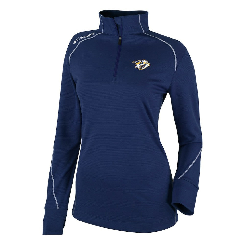 Nashville Predators Columbia Women's Omni-Wick Shotgun 2.0 Quarter-Zip Pullover Top - Navy | US 200629453