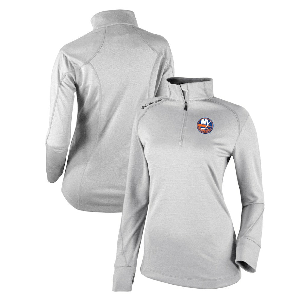 New York Islanders Columbia Women's Omni-Wick Shotgun 2.0 Quarter-Zip Pullover Top - White | US 200629455