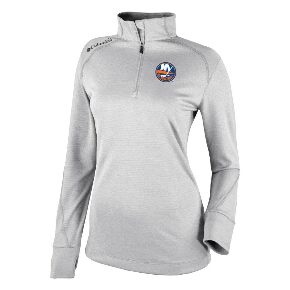 New York Islanders Columbia Women's Omni-Wick Shotgun 2.0 Quarter-Zip Pullover Top - White | US 200629455