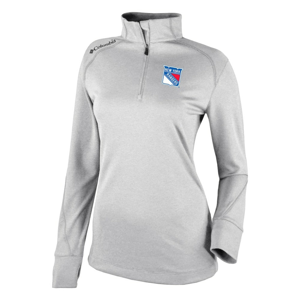 New York Rangers Columbia Women's Omni-Wick Shotgun 2.0 Quarter-Zip Pullover Top - White | US 200629456