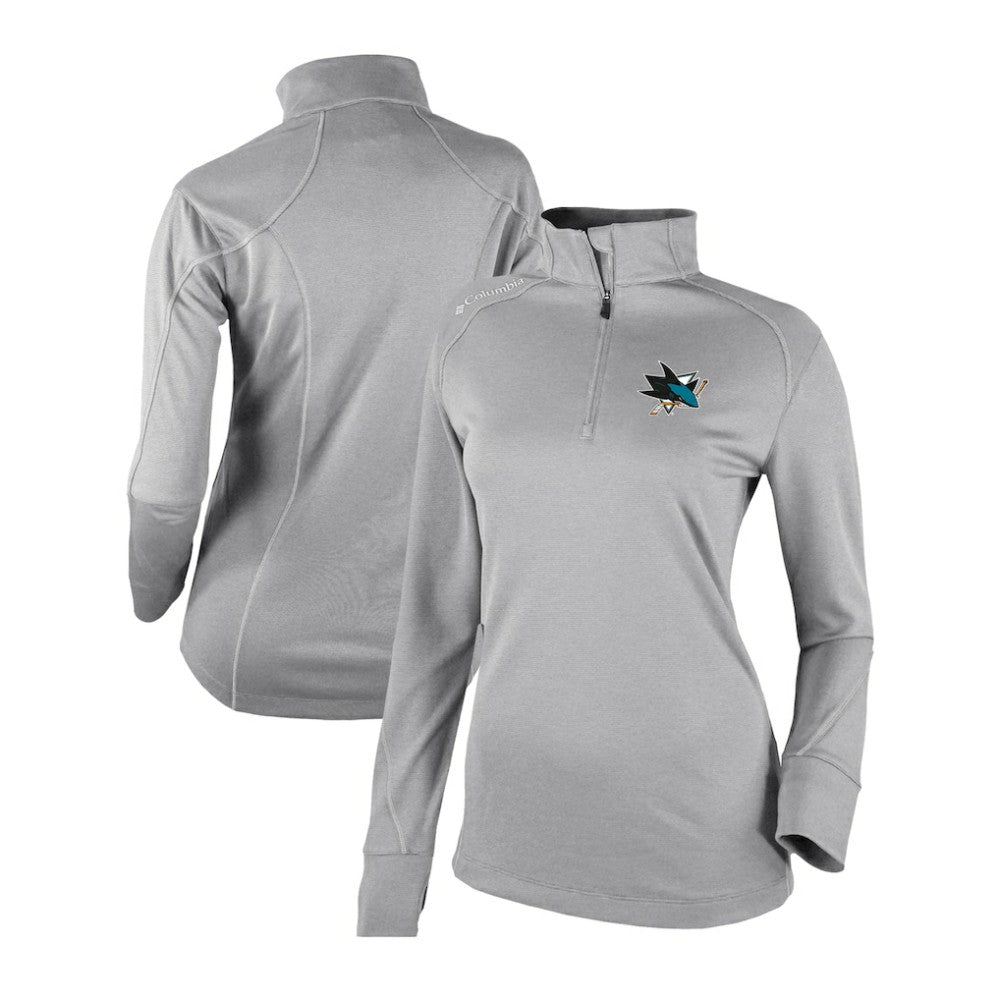 San Jose Sharks Columbia Women's Omni-Wick Shotgun 2.0 Quarter-Zip Pullover Top - Gray | US 200629459