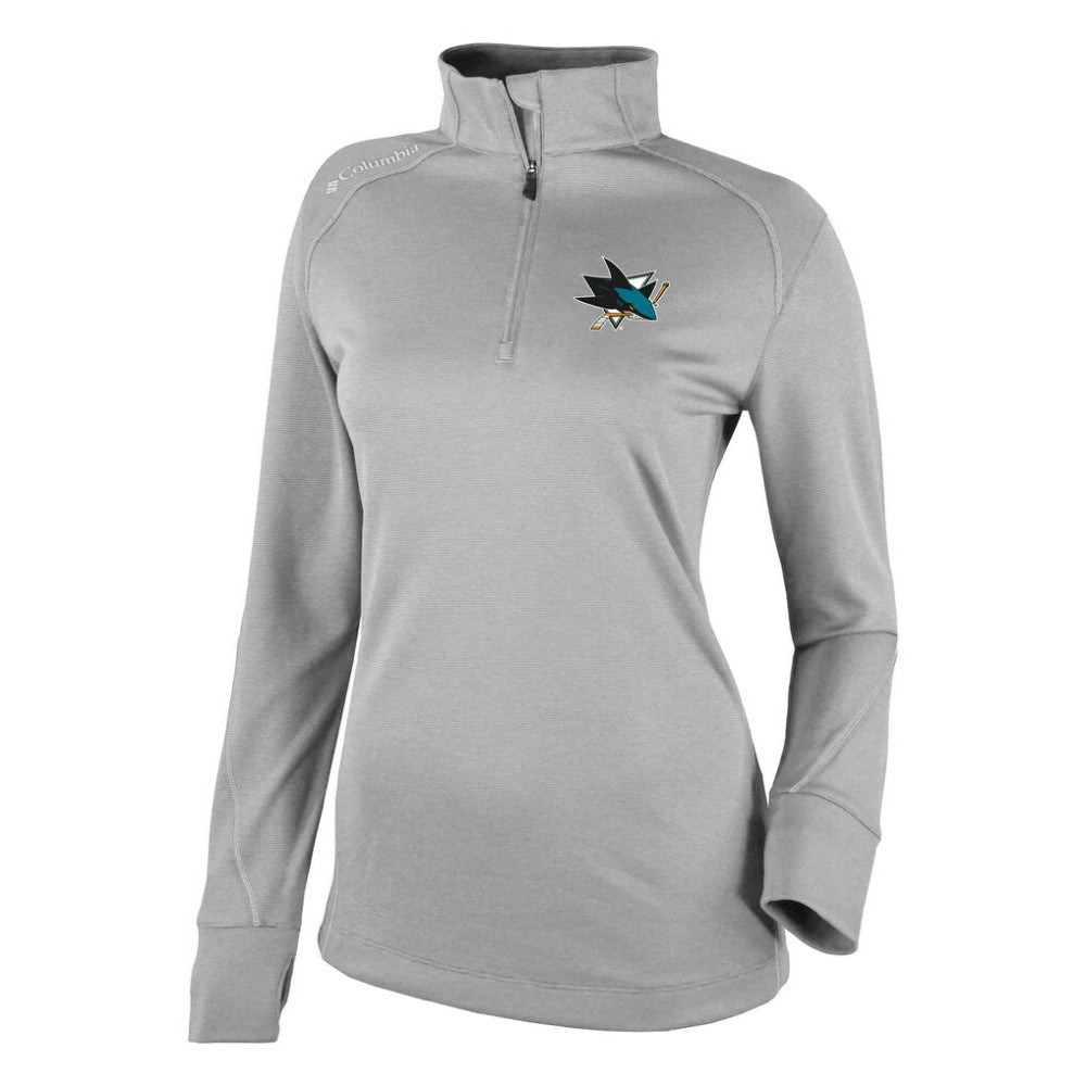 San Jose Sharks Columbia Women's Omni-Wick Shotgun 2.0 Quarter-Zip Pullover Top - Gray | US 200629459