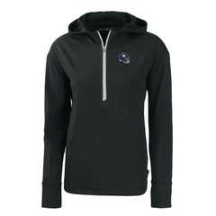 New York Giants Cutter & Buck Women's Helmet Daybreak Eco Recycled Half-Zip Hoodie - Black Hoodies
