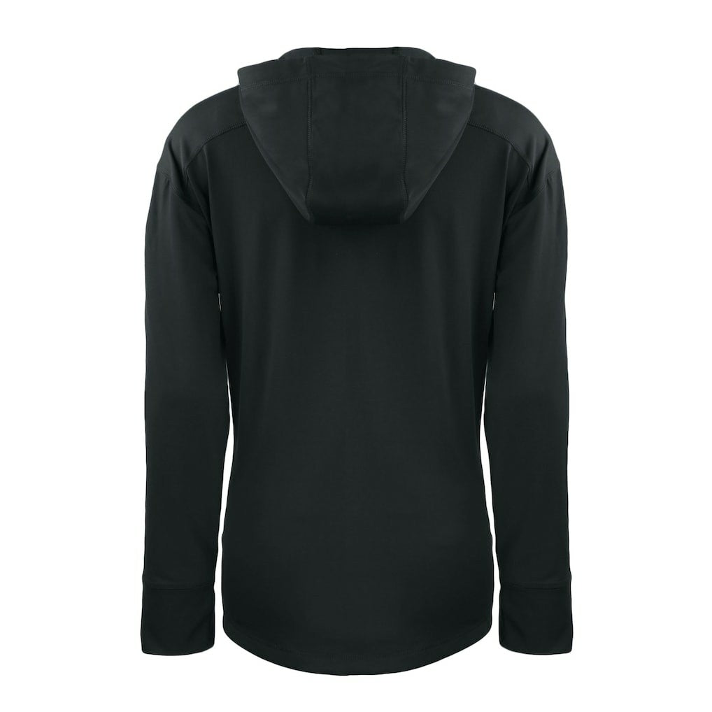 New York Giants Cutter & Buck Women's Helmet Daybreak Eco Recycled Half-Zip Hoodie - Black Hoodies