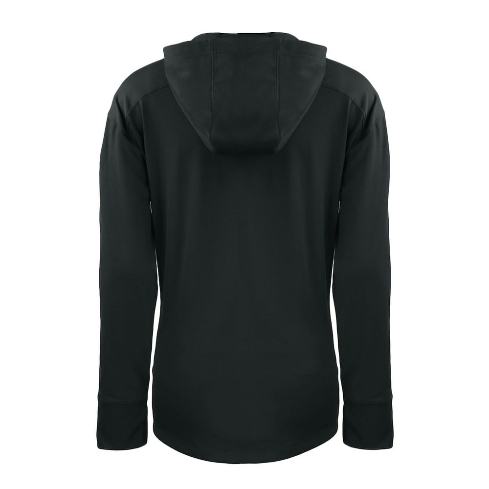 New York Giants Cutter & Buck Women's Helmet Daybreak Eco Recycled Half-Zip Hoodie - Black Hoodies