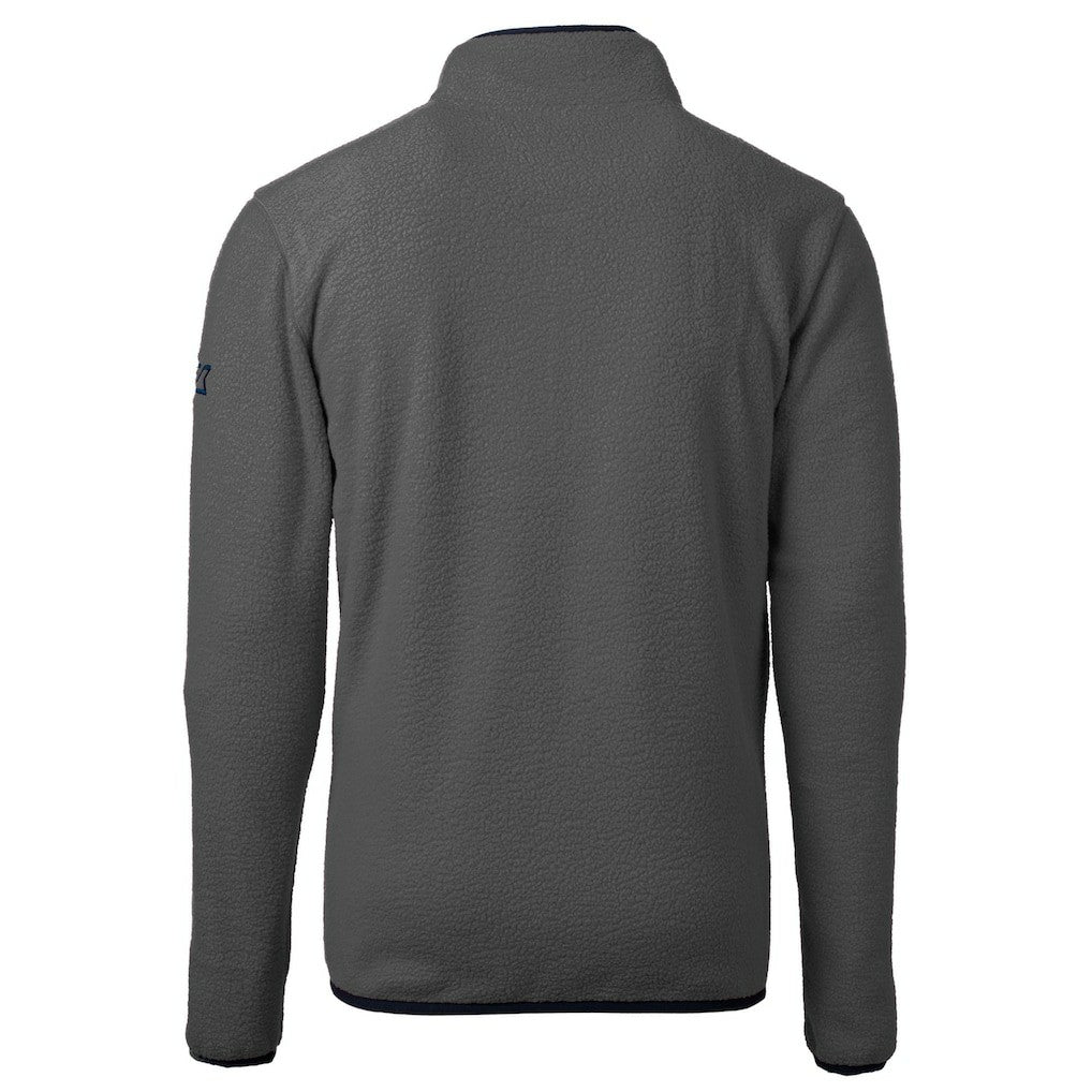 Baltimore Ravens Cutter & Buck Helmet Cascade Eco Sherpa Fleece Quarter-Zip Pullover Jacket - Gray/Black Pullover