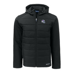 Buffalo Bills Cutter & Buck Helmet Evoke Hybrid Eco Softshell Recycled Full-Zip Hoodie Jacket - Black Hoodies