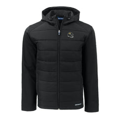 Jacksonville Jaguars Cutter & Buck Helmet Evoke Hybrid Eco Softshell Recycled Full-Zip Hoodie Jacket - Black Hoodies
