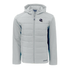 Minnesota Vikings Cutter & Buck Helmet Evoke Hybrid Eco Softshell Recycled Full-Zip Hoodie Jacket - Gray Hoodies