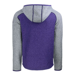 Baltimore Ravens Cutter & Buck Helmet Mainsail Sweater-Knit Full-Zip Hoodie - Heather Purple/Heather Gray Hoodies