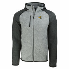 Green Bay Packers Cutter & Buck Helmet Mainsail Sweater-Knit Full-Zip Hoodie - Heather Gray/Heather Charcoal Hoodies
