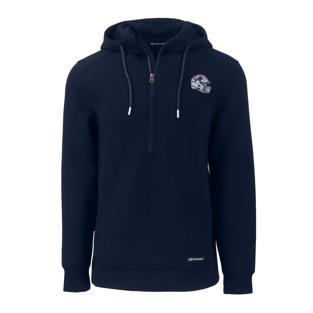 Buffalo Bills Cutter & Buck Helmet Roam Eco Half-Zip Recycled Pullover Hoodie - Navy Hoodies