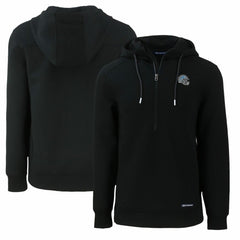 Detroit Lions Cutter & Buck Helmet Roam Eco Half-Zip Recycled Pullover Hoodie - Black Hoodies