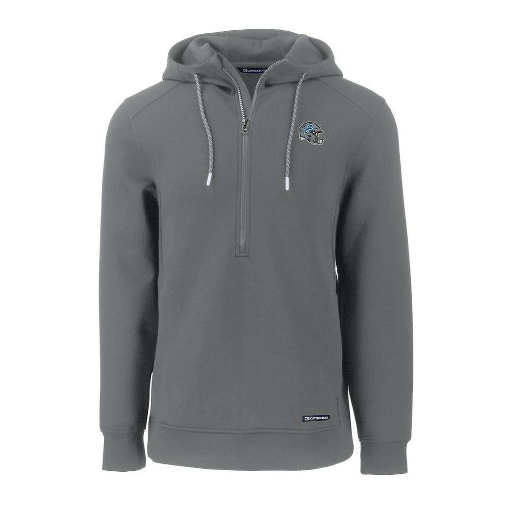 Detroit Lions Cutter & Buck Helmet Roam Eco Half-Zip Recycled Pullover Hoodie - Gray Hoodies