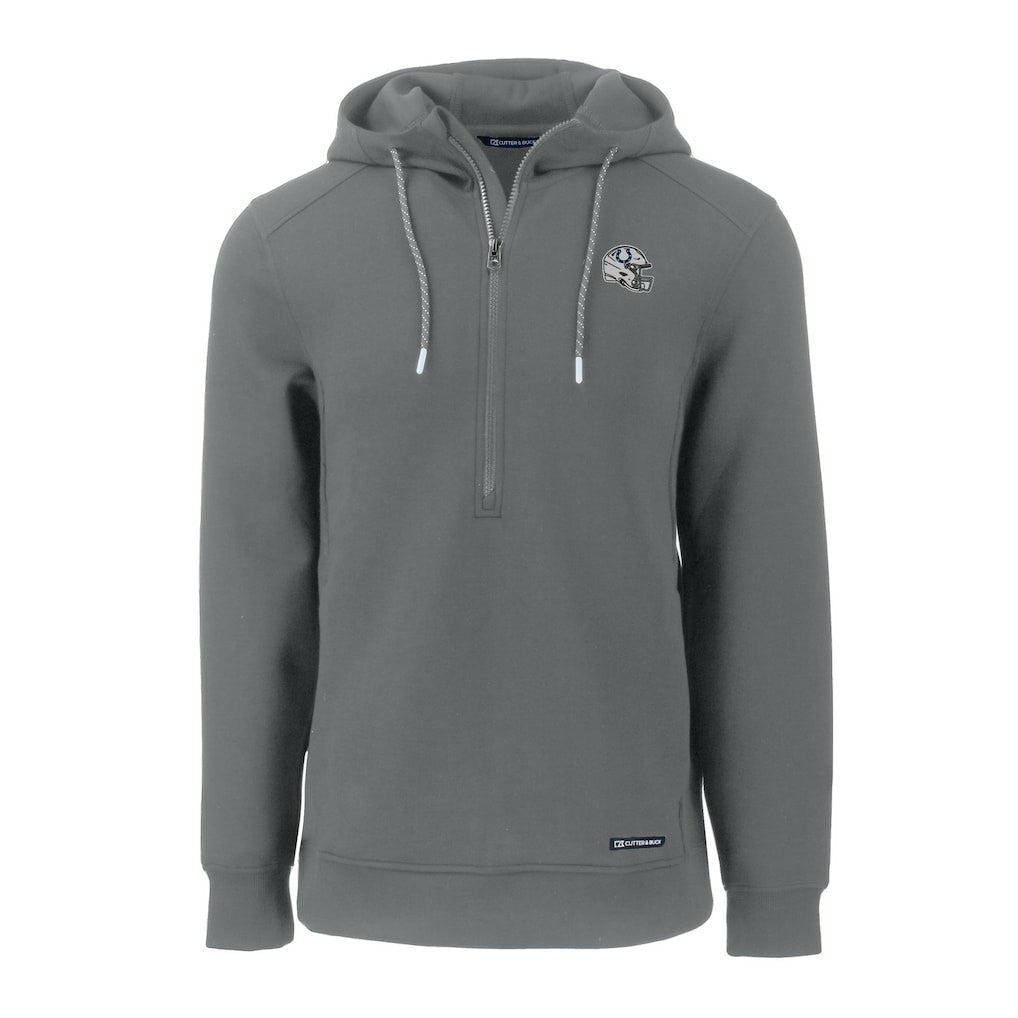 Indianapolis Colts Cutter & Buck Helmet Roam Eco Half-Zip Recycled Pullover Hoodie - Gray Hoodies