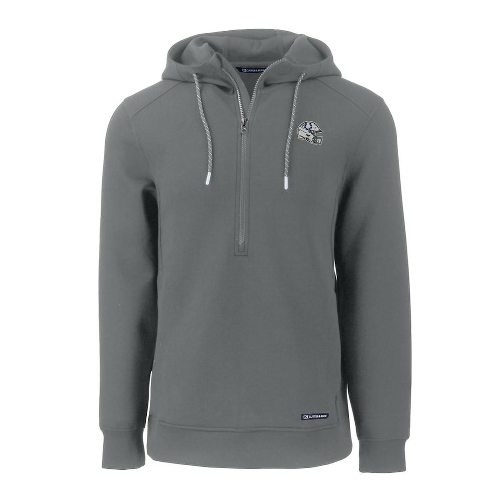 Indianapolis Colts Cutter & Buck Helmet Roam Eco Half-Zip Recycled Pullover Hoodie - Gray Hoodies