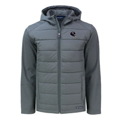 Chicago Bears Cutter & Buck Helmet Big & Tall Evoke Hybrid Eco Softshell Recycled Full-Zip Jacket - Gray Jackets