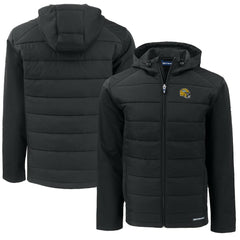 Green Bay Packers Cutter & Buck Helmet Big & Tall Evoke Hybrid Eco Softshell Recycled Full-Zip Jacket - Black Jackets