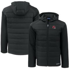 Kansas City Chiefs Cutter & Buck Helmet Big & Tall Evoke Hybrid Eco Softshell Recycled Full-Zip Hoodie Jacket - Black Hoodies