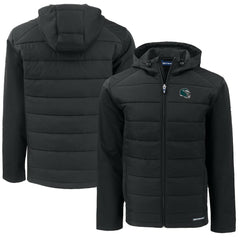 Philadelphia Eagles Cutter & Buck Helmet Big & Tall Evoke Hybrid Eco Softshell Recycled Full-Zip Jacket - Black Jackets