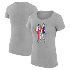 Chicago Cubs G-III 4Her by Carl Banks Women's Super-Slim Fit Lightweight Baseball Girls T-Shirt - Heather Gray T-shirts