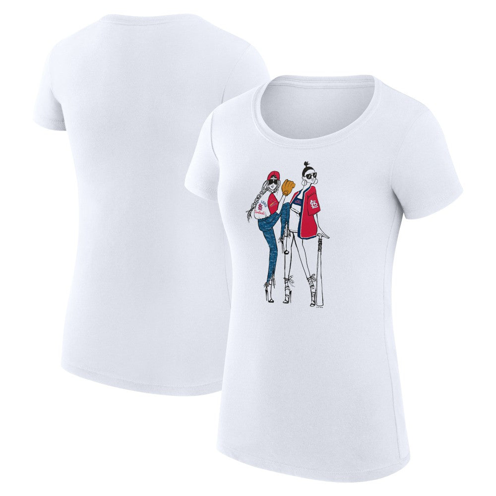 St. Louis Cardinals G-III 4Her by Carl Banks Women's Super-Slim Fit Lightweight Baseball Girls T-Shirt - White T-shirts