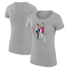Washington Nationals G-III 4Her by Carl Banks Women's Super-Slim Fit Lightweight Baseball Girls T-Shirt - Heather Gray T-shirts