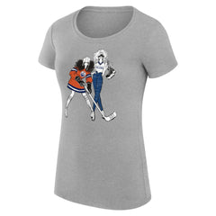 Edmonton Oilers G-III 4Her by Carl Banks Women's Super-Slim Fit Lightweight Hockey Girls T-Shirt - Heather Gray | US 200632787