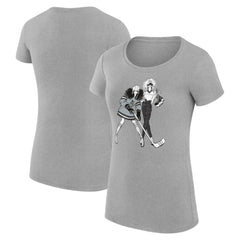 Los Angeles Kings G-III 4Her by Carl Banks Women's Super-Slim Fit Lightweight Hockey Girls T-Shirt - Heather Gray | US 200632789