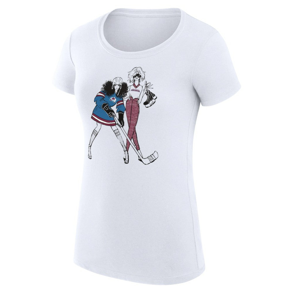 Colorado Avalanche G-III 4Her by Carl Banks Women's Super-Slim Fit Lightweight Hockey Girls T-Shirt - White | US 200632796