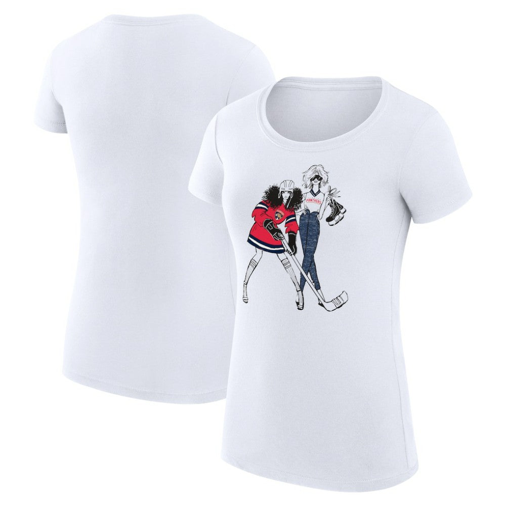 Florida Panthers G-III 4Her by Carl Banks Women's Super-Slim Fit Lightweight Hockey Girls T-Shirt - White | US 200632806