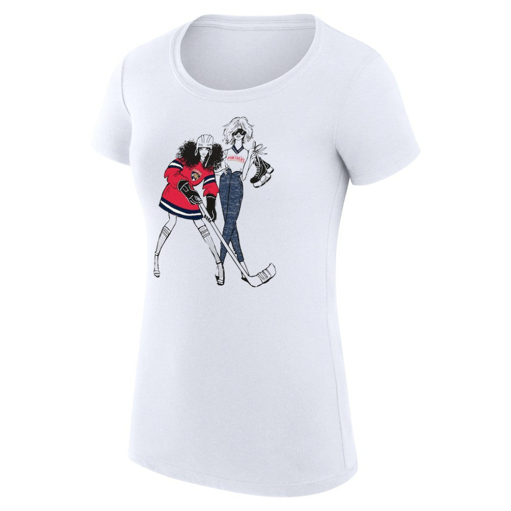 Florida Panthers G-III 4Her by Carl Banks Women's Super-Slim Fit Lightweight Hockey Girls T-Shirt - White | US 200632806