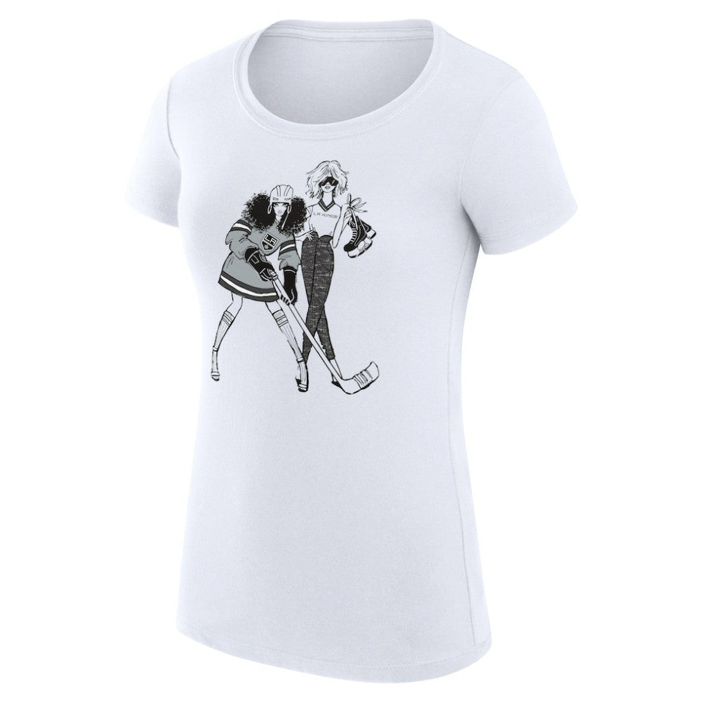 Los Angeles Kings G-III 4Her by Carl Banks Women's Super-Slim Fit Lightweight Hockey Girls T-Shirt - White | US 200632808