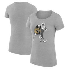 Vegas Golden Knights G-III 4Her by Carl Banks Women's Super-Slim Fit Lightweight Hockey Girls T-Shirt - Heather Gray | US 200632827