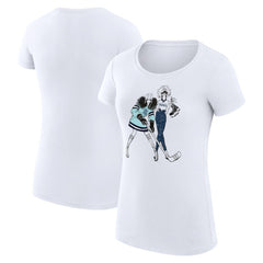 Seattle Kraken G-III 4Her by Carl Banks Women's Super-Slim Fit Lightweight Hockey Girls T-Shirt - White | US 200632828
