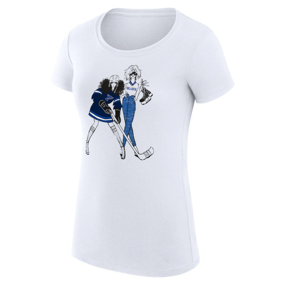 St. Louis Blues G-III 4Her by Carl Banks Women's Super-Slim Fit Lightweight Hockey Girls T-Shirt - White | US 200632830