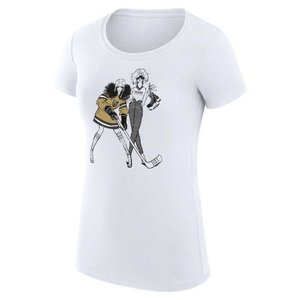 Vegas Golden Knights G-III 4Her by Carl Banks Women's Super-Slim Fit Lightweight Hockey Girls T-Shirt - White | US 200632835