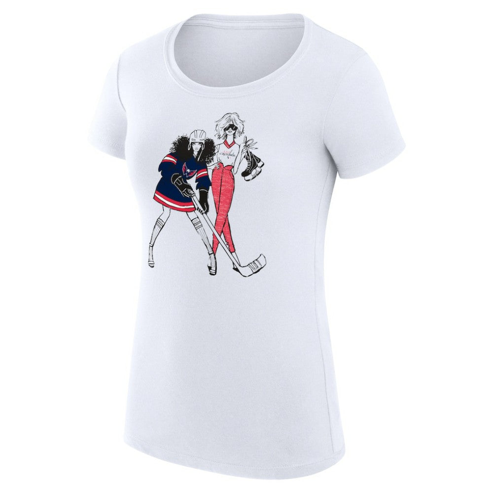 Washington Capitals G-III 4Her by Carl Banks Women's Super-Slim Fit Lightweight Hockey Girls T-Shirt - White | US 200632836