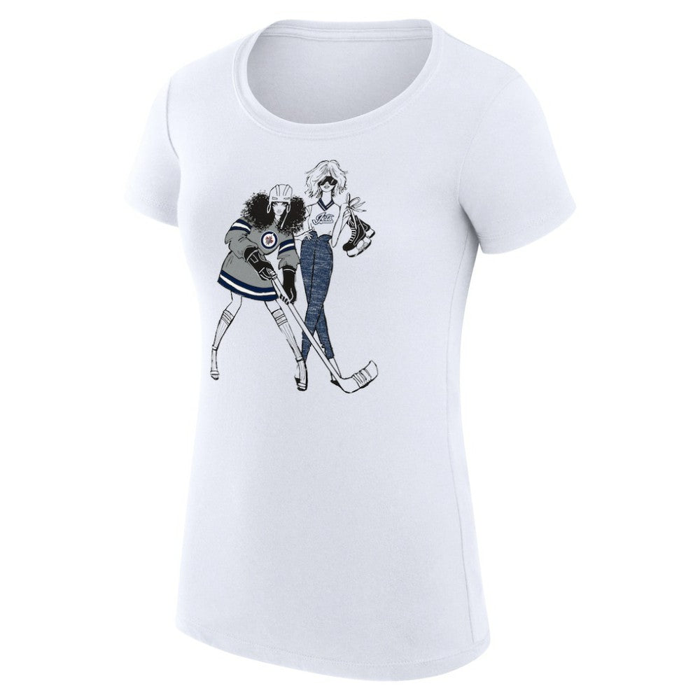 Winnipeg Jets G-III 4Her by Carl Banks Women's Super-Slim Fit Lightweight Hockey Girls T-Shirt - White | US 200632837