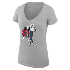 Montreal Canadiens G-III 4Her by Carl Banks Women's Super-Slim Fit Lightweight Hockey Girls V-Neck T-Shirt - Heather Gray | US 200632852