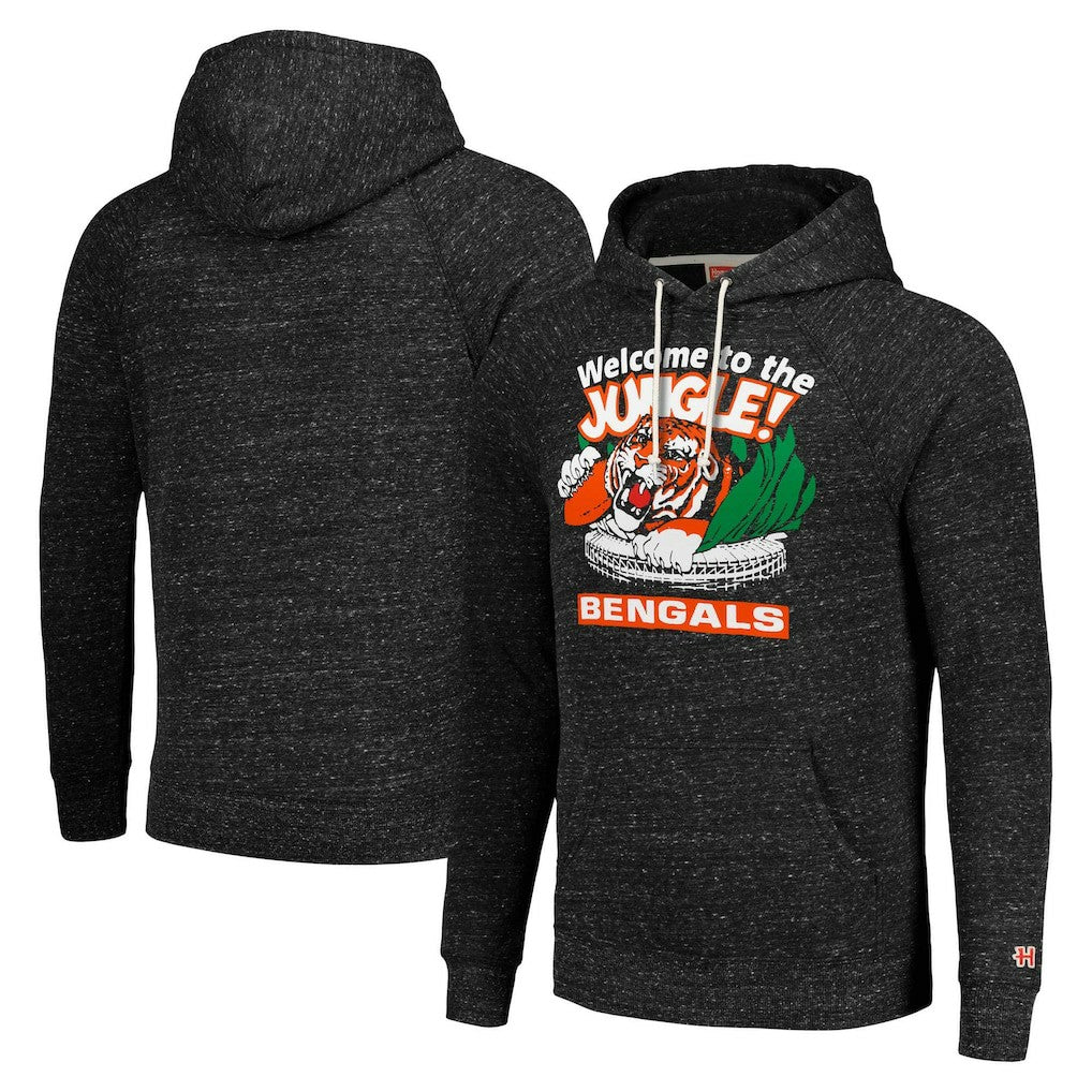 Cincinnati Bengals Homage Unisex Hyperlocal Raglan Pullover Hoodie - Charcoal Hoodies