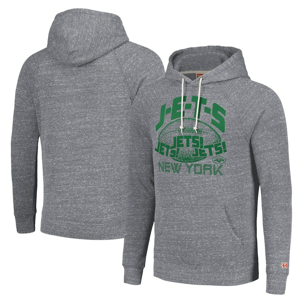 New York Jets Homage Unisex Hyperlocal Raglan Pullover Hoodie - Gray Hoodies