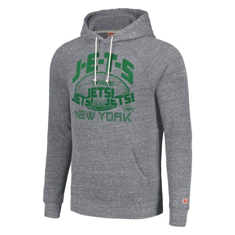 New York Jets Homage Unisex Hyperlocal Raglan Pullover Hoodie - Gray Hoodies