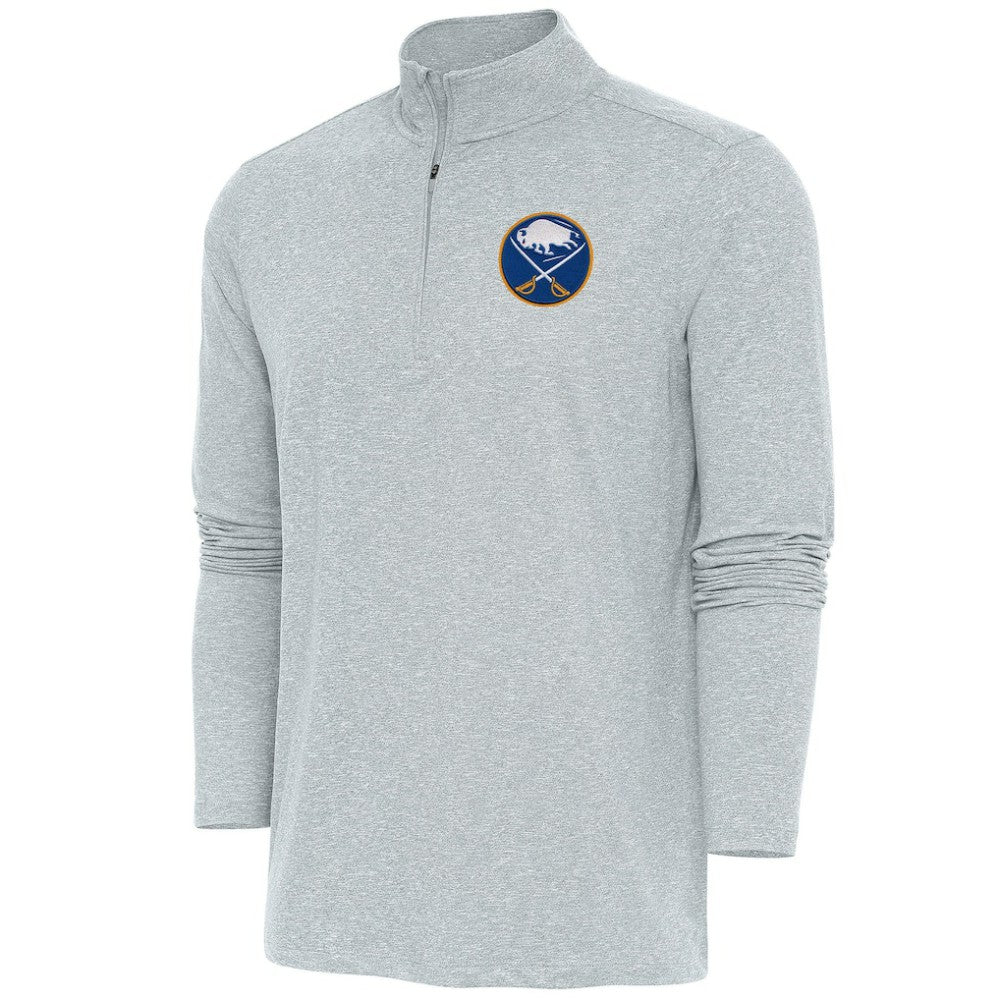 Buffalo Sabres Antigua Hunk Quarter-Zip Pullover Top - Heather Gray | US 200640561