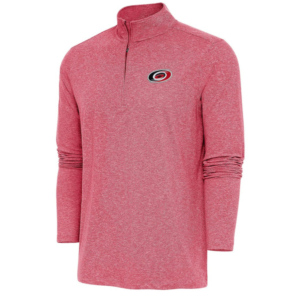 Carolina Hurricanes Antigua Hunk Quarter-Zip Pullover Top - Heather Red | US 200640571