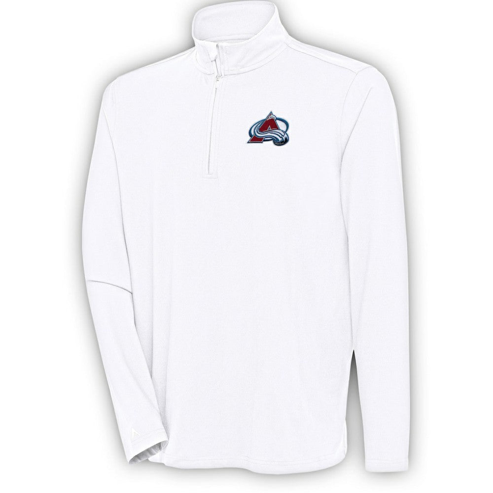 Colorado Avalanche Antigua Hunk Quarter-Zip Pullover Top - White | US 200640589