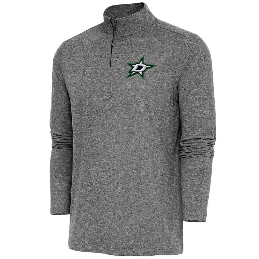 Dallas Stars Antigua Hunk Quarter-Zip Pullover Top - Heather Black | US 200640607
