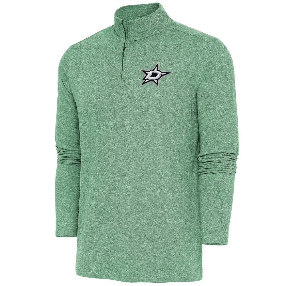 Dallas Stars Antigua Hunk Quarter-Zip Pullover Top - Heather Hunter Green | US 200640611