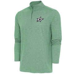 Dallas Stars Antigua Hunk Quarter-Zip Pullover Top - Heather Hunter Green | US 200640611