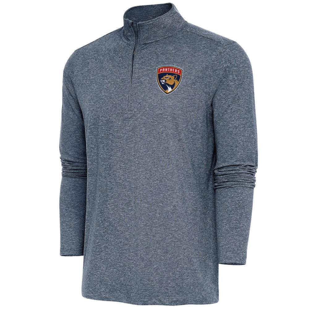 Florida Panthers Antigua Hunk Quarter-Zip Pullover Top - Heather Navy | US 200640637